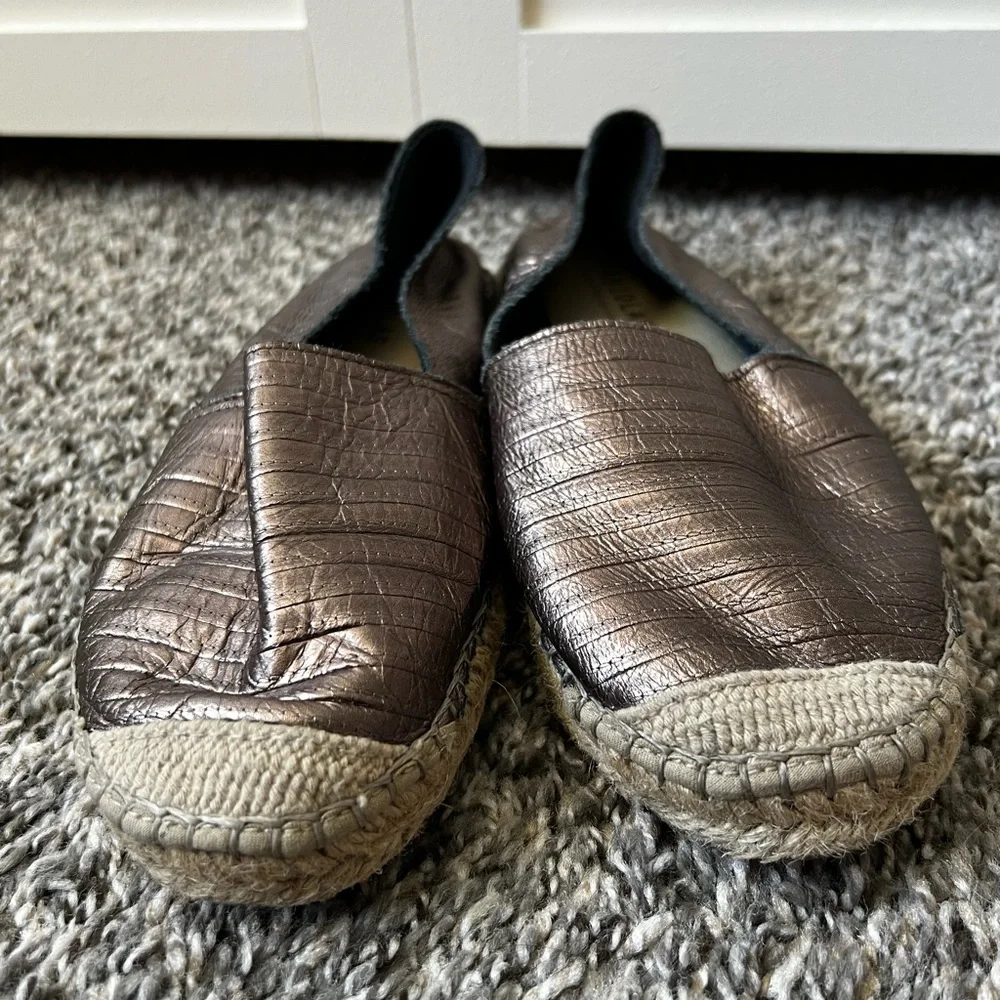 FABIOLAS‎ Women’s Rose Gold Leather Espadrilles Shoes Size EU 38